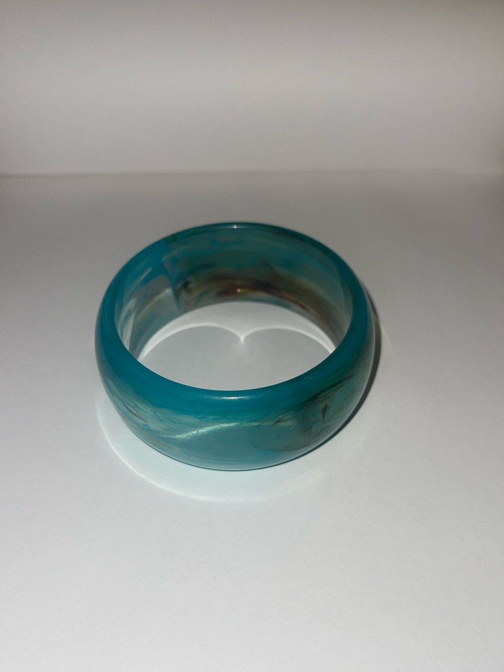 Teal Marbled Resin Bangle Bracelet